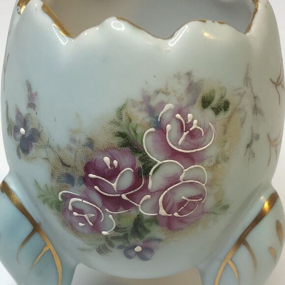 Vintage INARCO Footed Egg Vase Japan Hand Painted Floral Porcelain E-116/M - Picture 9 of 12
